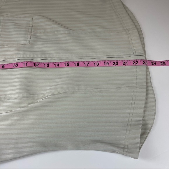 Jamie Sadock Vest Womens Size Medium Beige Collared Striped Zip Up Sleeveless - Picture 9 of 9